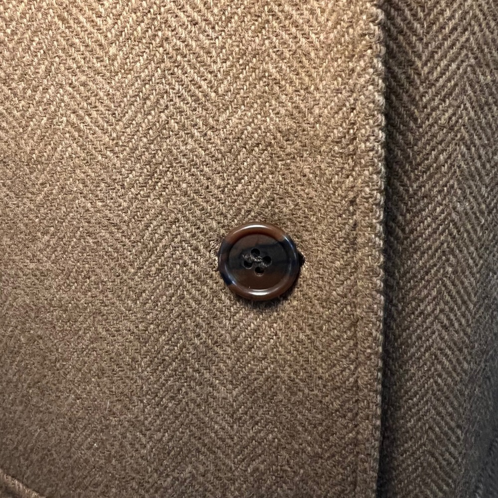 Vintage Alanni Donnybrook Brown Wool Herringbone Blazer Elbow Patches 6 - Picture 9 of 9